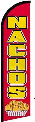 4 less Co NACHOS Windless Swooper Flag Feather Banner Sign 2.5x11.5 ft Tall (Flag Only) rf