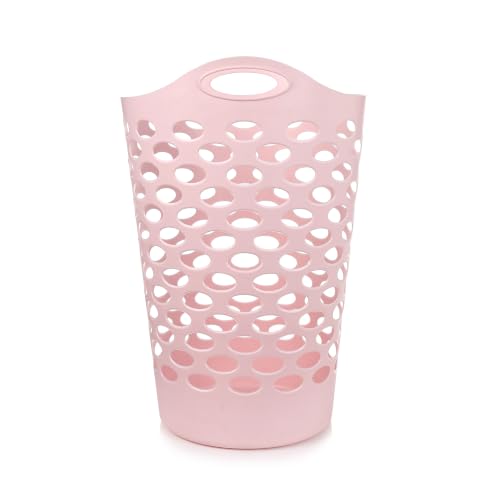 ARICO Flexi Multipurpose Plastic Laundry Basket, Pink, 65 Ltrs | ...