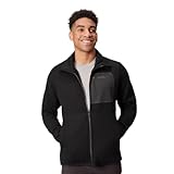 Men's 100% Merino Fleece Zip By Woolly | RWS Certified | Soft Weather-Ready Warmth, Seattle Designed - Black - XL