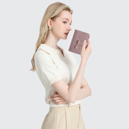 Image of SENDEFN Wallets for Women Leather RFID Blocking Credit Card Case Holder Purse Zipper Pocket with ID Window