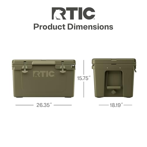 Image of RTIC Ultra-Tough Cooler Hard Insulated Portable Ice Chest Box for Beach, Drink, Beverage, Camping, Picnic, Fishing, Boat, Barbecue