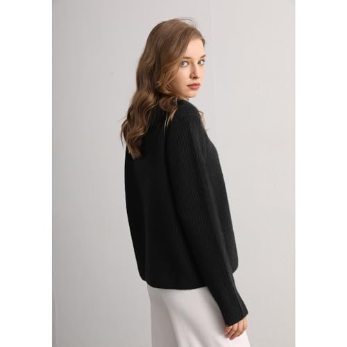 GreenMount Cashmere Sweaters for Women Essential Crewneck Ribbed Long Sleeve Pullover Sweater4