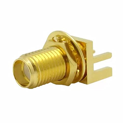 Image of RP SMA Female PCB Panel Edge Mount Plug with 4 Pins Stand Straight Connector RF Coax Coaxial Adapter (50 PCS)