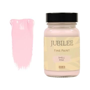Guild Lane Jubilee Furniture Paint – Upcycle & Transform Wood, Metal & Glass – Soft Sheen Finish for Indoor & Outdoor – Durable & Easy to Apply Multi-Surface Paint (Shell Pink, 60ml)