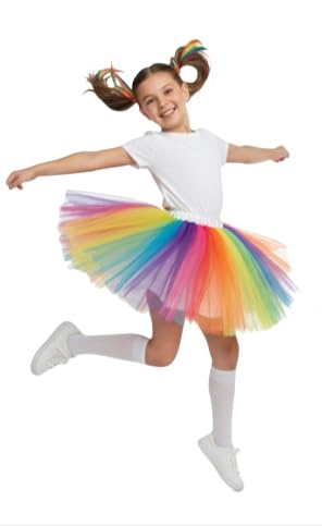Girls Rainbow Tutu Skirt, Colorful Dance Performance Costume, Dance Wear for Kids