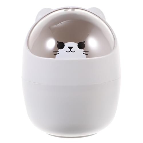 Image of LIFKOME Mini Trash can with Swing Lid Small Garbage Bin Desktop Wastebasket R密Container for Office Bathroom Kitchen Bedroom