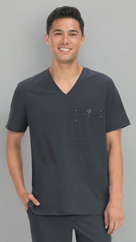 KOI Basics Bryan Men's 1-Pocket Tuck-in Scrub Top