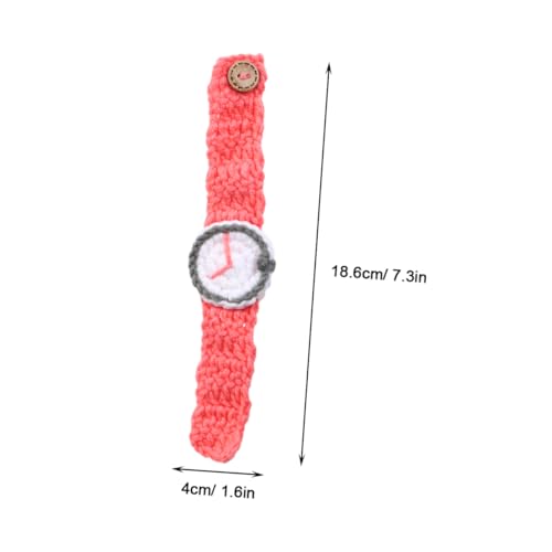 2pcs Funny Knitted Wristwatches for Couples and Students Handmade Cartoon and Comfortable for Parties and Festivals and Red2