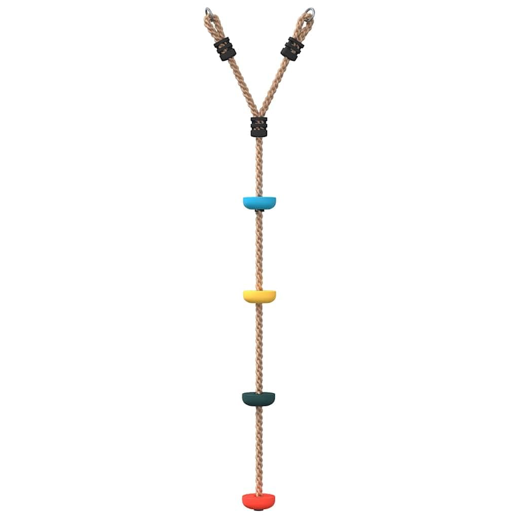Huśtawka talerzowa z liną wspinaczkową, wielokolorowy materiał PE, wysokość całkowita 140 cm, 4 stopnie, nośność 50 kg, akcesoria do wieży zabaw, huśtawek, ściany wspinaczkowej, ogrodu i