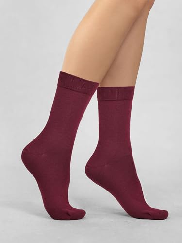 Image of COTTON DAY Women's Soft Combed Cotton Socks Seamless Toe Black White Navy