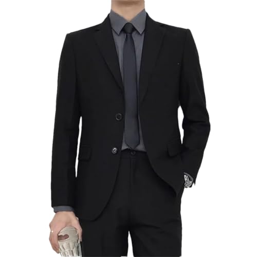 La mejor selección de Trajes para Hombre los mejores 10. 42 Trajes para hombre (Blazer+ pantalones) de negocios, casual, ajustado, para boda, color sólido, estilo caballero, vestido de noche, Negro, X-Large