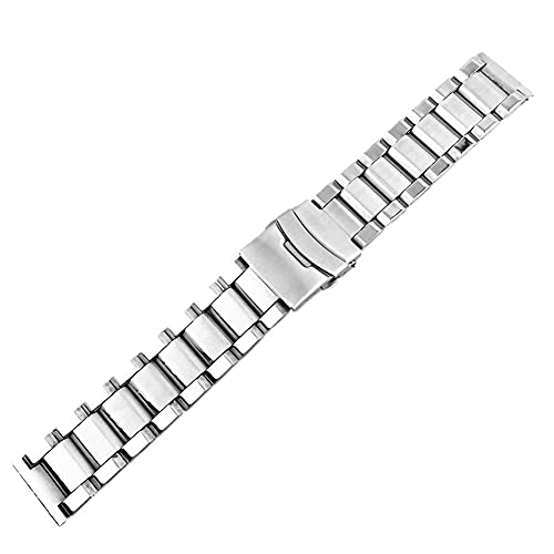 Bracelet en acier inoxydable argent avec boucle déployante anti chute