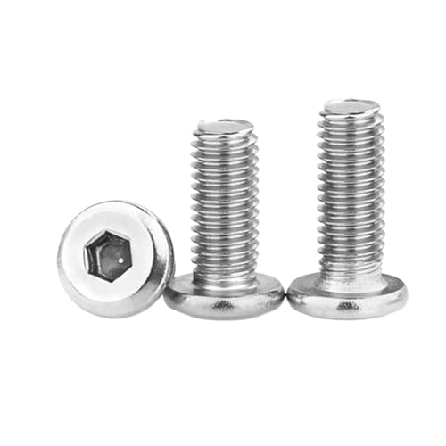 M2 M2.5 M3 M4 M5 M6 M8 M10 304 Stainless Steel Large Flat Hex Socket Head Furniture Rivet Screw Connect Joint Bolt(75mm,1pc M8)