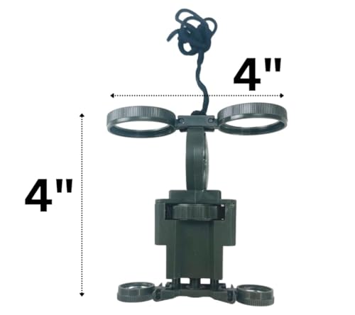 ADROIT (2 Pack) Herramienta de Supervivencia Multifunción para Niños | Brújula de 1.25" (3.2 cm) y Espejo de Señalización | Binoculares Compactos | Perfecto para Senderismo, Camping y Exploración | con Cordón de Nylon miniatura 6