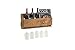 del Hutson Designs - The Little Elm Wine Rack, USA Handmade Reclaimed Wood, Wall Mounted, 4 Bottle 4 Long Stem Glass Holder (Walnut)