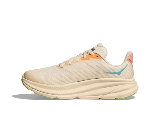 Hoka Women's Clifton 9 Sneaker, Vanilla/Astral, 114
