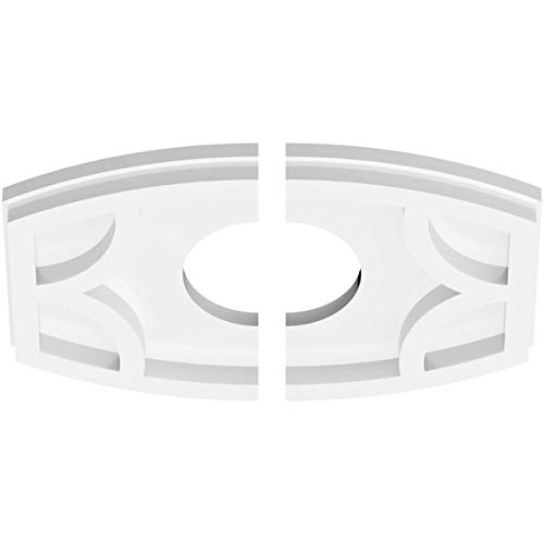 Image of Ekena Millwork CMP10X6KY2-03000 Kailey Architectural Grade PVC Contemporary, Two Piece Urethane Ceiling Medallions 10 inchW x 6 5 /8 inchH x 3 inchID x 5 1 /4 inchC x 1 inchP