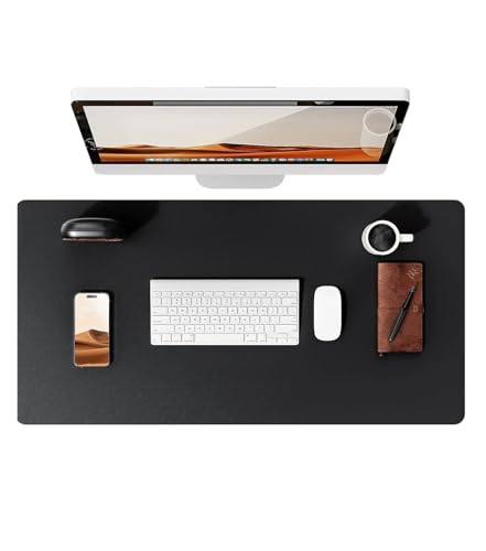 Sottomano pelle Tappetino per computer da scrivania per mouse e tastiera di grandi dimensioni Protezione da per ufficioBlack60x35 cm