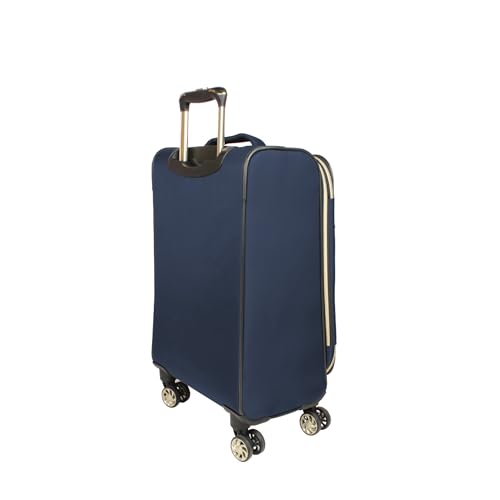Image of Kenneth Cole REACTION Chelsea 2-Piece Bundle - 20 inch Chevron Expandable 8-Wheel Carry-On Suitcase & Matching 15 inch Laptop Backpack, Navy