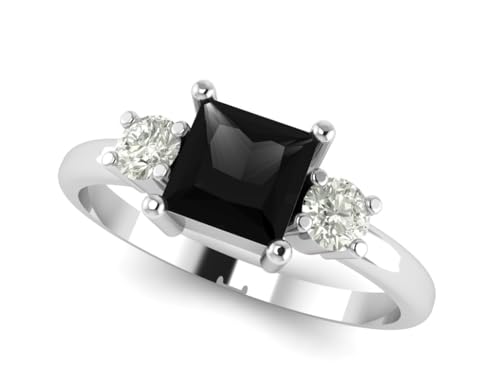 Natural Black Onyx Ring for Women in 925 Sterling Silver Delicate Ring Stacking Ring Promise Anniversary Ring for Women Christmas Jewelry Gift for Her2