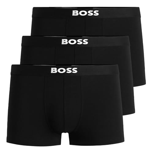 BOSS Trunk 3P calzoncillos negros talla L con cinturilla elástica de alta sujeción