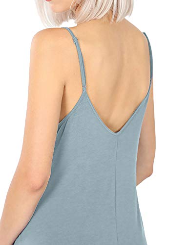 Image of ALLLA Women's Lightweight Flowy Summer Dress - Adjustable Strap Knee Length Dress with Side Pockets. Casual, Beachwear