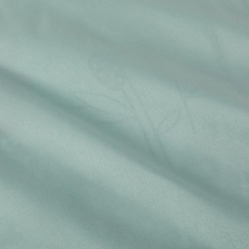 Image of Amazon Basics 5-Piece Soft, Easy-Wash Microfiber Kid's Bed-in-a-Bag Bedding Set with Sheet and Comforter, Twin, Bluish Flowers