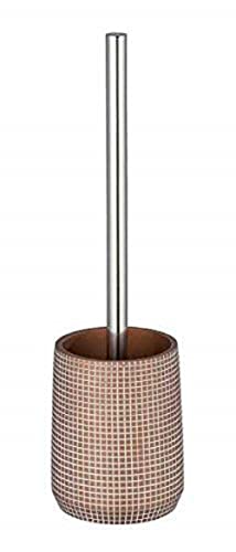 WENKO Escobillero Ohrid bronce - Portaescobillas para el WC, Poliresina, 10 x 37 x 10 cm, Bronce