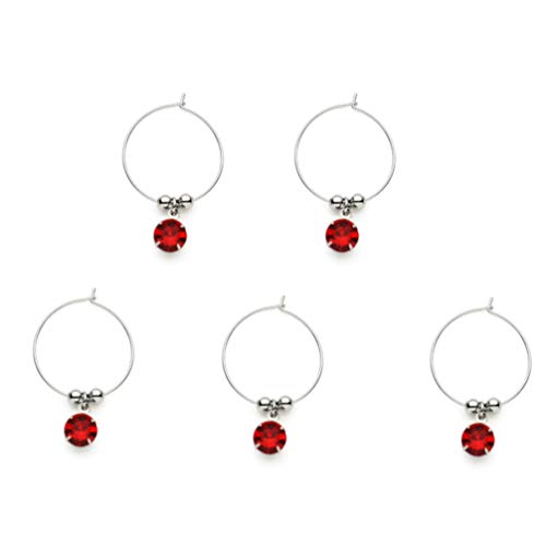 Hemoton Wine Glass Charms, 8pcs Diamonds Colorful Wine Glass Markers Charms Identifier for Wine Cocktails Martini Champagne for Christmas Birthday Party Bar (Mixed Colors) - Thumbnail 7