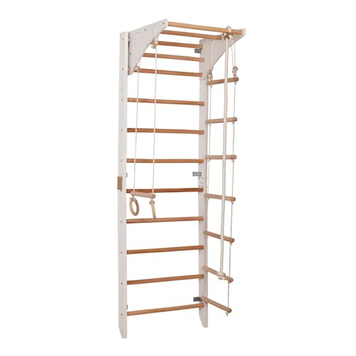 Kletterwand für Kinder und Erwachsene mit höhenverstellbarem Reck-Indoor Klettergerüst aus Holz - Wand-Reck, Stange Kletterwand für Kinder und Erwachsene mit höhenverstellbarem Reck-Indoor Klettergerüst aus Holz - Wand-Reck, Stange