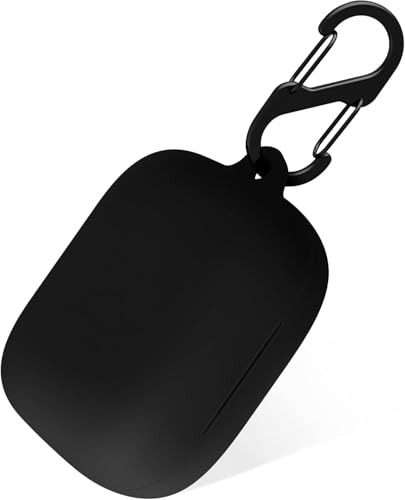 Agrifilm Soft Silicone Case Compatible with EarFun Air Pro 4 Wireless Earbuds, Full-Body Protection Cover with Anti-Lost Keychain (Black)