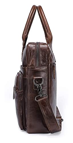 Multi Pocket Messenger Bag Vintage Briefcase 14 Inch Laptop Shoulder Bag Computer Tablet Tote Handbag3