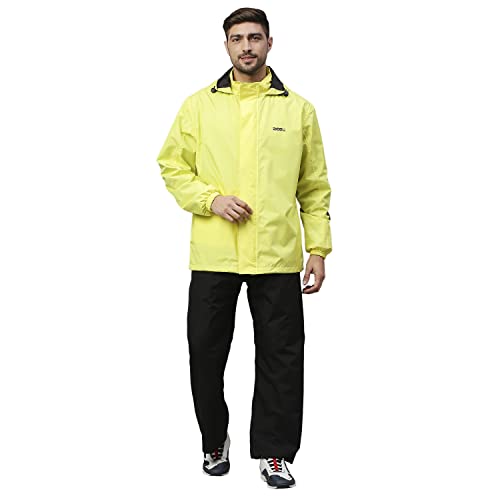 Image of Zeel Rain Coat for Men Waterproof for Bike Riders with Adjustable Hood along with inner pockets,Waterproof Rainwear Suit with Polyester Jacket and Pants