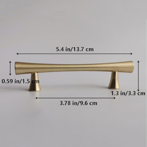 Image of HAORUN 2PCS Metal Modern Cabinet Pulls Brushed Gold Finish 96mm 128mm Drawer Handles (96mm)