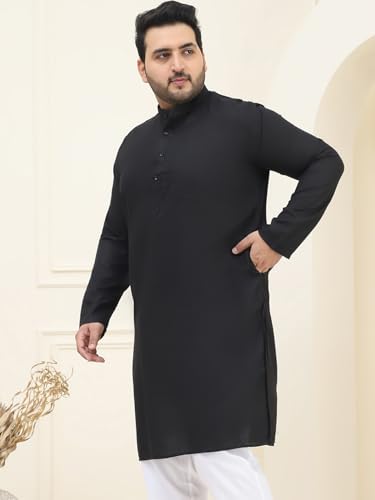 Image of SOJANYA Plus (Since 1958) Men's Jacquard Silk Self Design Only Long Kurta