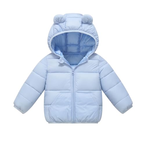 Toddler Puffer Jacket Fall Bear ears Lightweight Zip Up Girls Winter Coat Long Sleeve Solid Thermal Cute Down Jackets