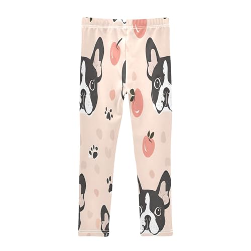 Toddler Girls Leggings Printed Yoga Pants Leggings Dog Pink Apple for Kids2