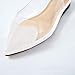 Fravonkass Women's Fashion Heart Toe Transparent PVC Slingback Flats with Buckle Chic Pointed Toe Clear Ballet Flat Shoes Date Office Dressy Flat Shoes for Women White Size 8