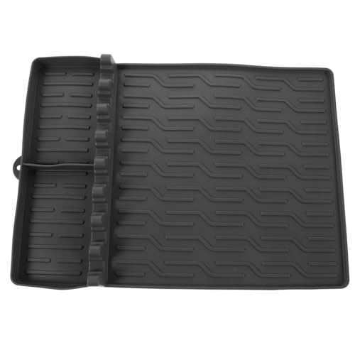 Tapis de cuisson grand format en silicone gris pour spatule et ustensiles