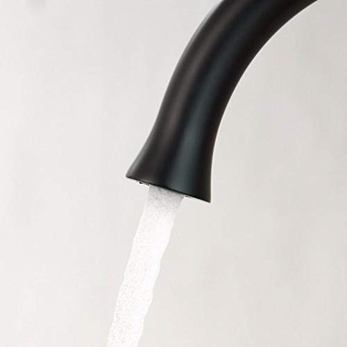 Robinet de cuisine noir mitigeur d'évier eau chaude et froide à double commande