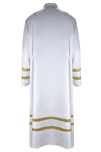 Men's Pastor Robe Cassock Gown Catholic Clergy Pulpit Robe Christian Priest Long Liturgical Vestment Robe Halloween3