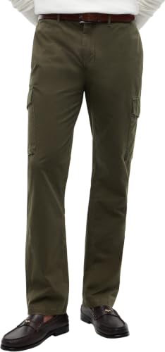 Tommy Hilfiger Herren Cargo Hose Denton Twill mit Taschen, Grün (Dark Greenery), 30W/36L – Ansicht 1