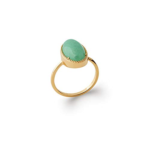 Bague en Plaqué Or Tata Gisèle et véritable pierre aventurine verte