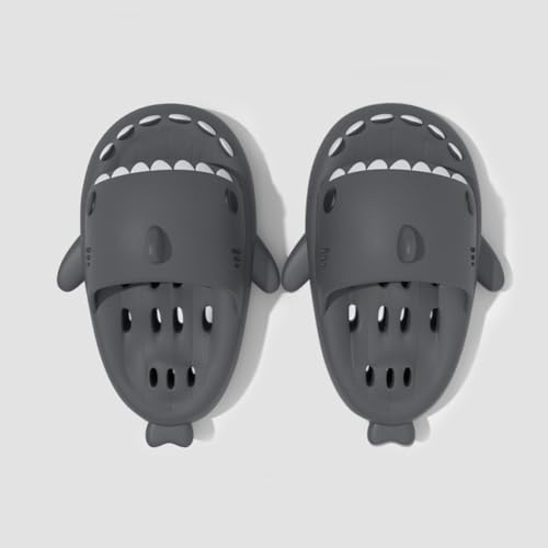 Shark Slides for Men and Women with Drainage Holes Quick Drying Bathroom Slippers Pillow Shower Sandals Non-Slip Thick Sole Beach Pool Shower Shoes2