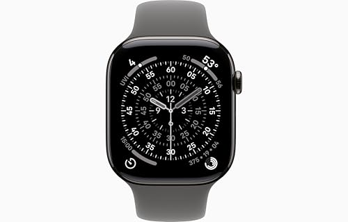 Image of Apple Watch Series 11 [GPS + Cellular, 46mm] Slate Titanium Case with Stone Gray Sport Band, M /L (Renewed)