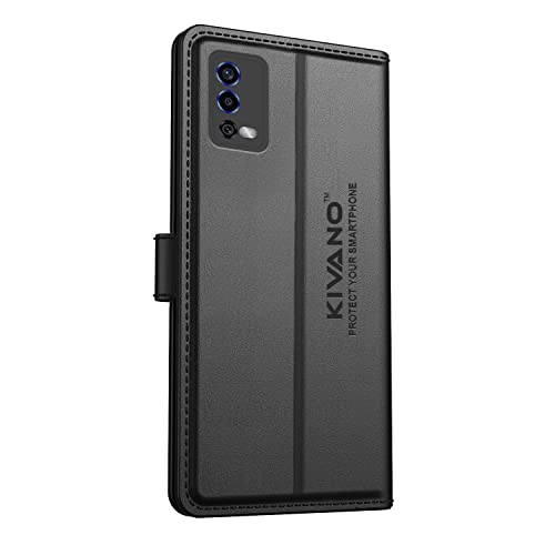 Image of KIVANO Compatible with Oppo A55 Flip Cover | Leather Finish | Inside Pockets & Inbuilt Stand | Shockproof Wallet Style Magnetic Closure Back Cover Case