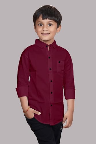 Image of Boys Solid Casual Shirt in Cotton Fabric