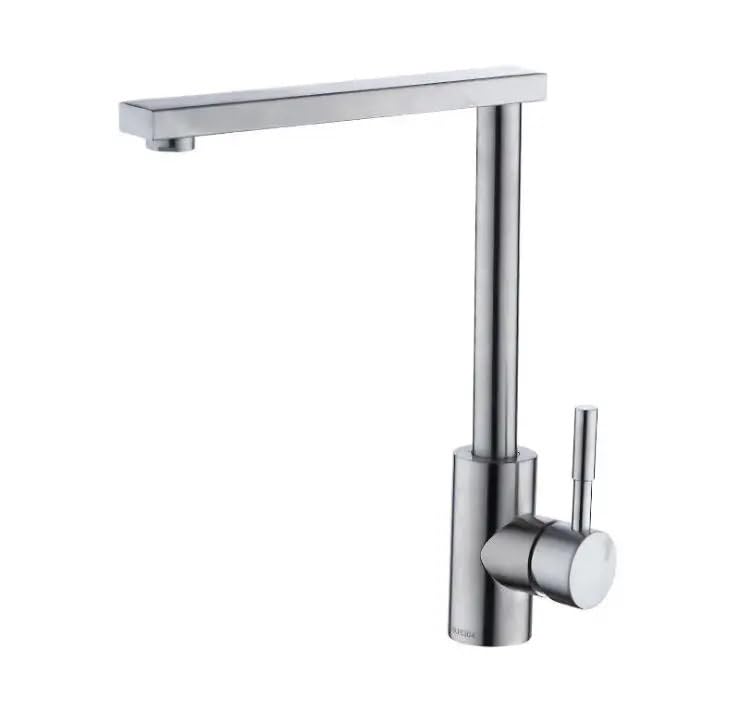 Robinet de cuisine en inox 304 mitigeur eau chaude froide tube carré SUS5594