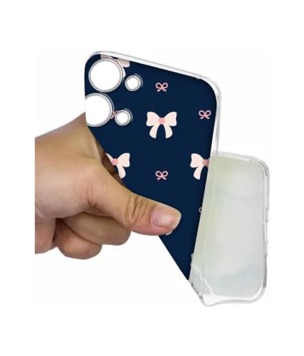 Image of Navy Bow Charm Printed Silicon Soft TPU Back Case Cover Compatible with Vivo Y05 5G / Y11 5G / Y21 5G