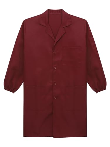 Image of FEESHOW Men Women Work Coat Dustproof Jacket Resistant Blouse Long Sleeve Top Factory Lab Coat